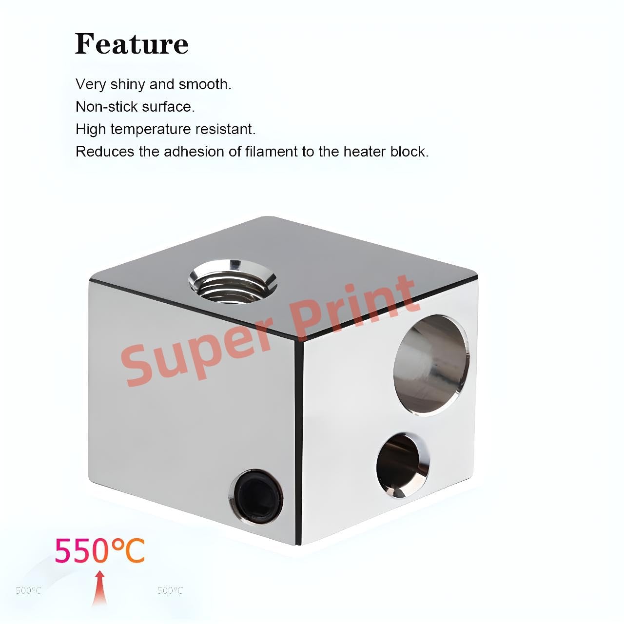 Super Print Upgrade I3 Mega All Metal Hotend Kit,Plated Copper Heater Block,Nozzle 0.4mm,Bi-Metal Heatbreak for I3 Mega,Mega X,Mega S,Mega Pro,Chiron,V5 Print Head Hotend.
