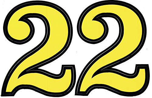 by soljo Número 2 Amarillo Altura 165 mm ATV Motocross Supercross Hoja Racing Decal Sticker Tuning Racing Tamaño: 27 x 18 cm para el Coche o la Moto Bicicleta patineta Skateboard
