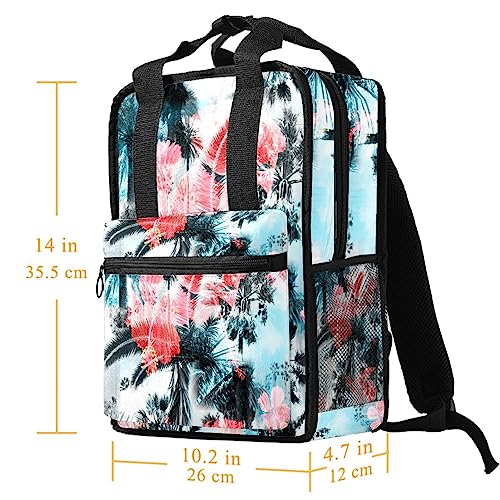 Sac à dos garçons tropical hibiscus grand cartable ajustable multicolore - 5