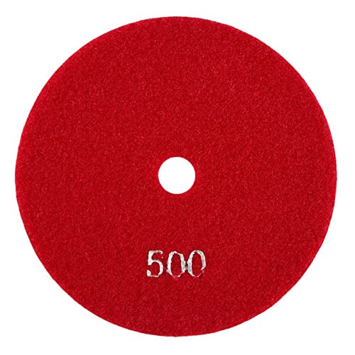 Respicefinem 5 Inch Wet Diamond Polishing Pads Set for Granite Concrete Marble 125mm Diameter Multi Grit Options 50-3000 Resin Bonded Compatible with Large Angle Grinders (500)