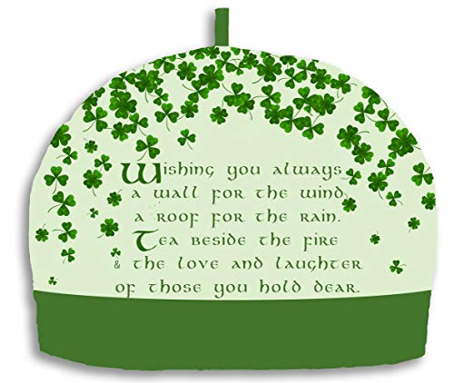 Fabric Tea Cozy – Irish Tea Cozy with Irish Blessing - Wishing You Always - 6-8 Cup St Patrick's Day Gift