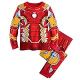 Iron Man Pajamas,Iron Man Pajamas for Boys 100% Cotton Clothes Cartoon Sleepwears Red
