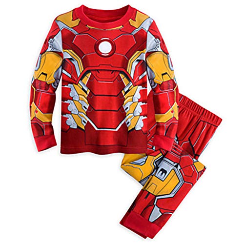Iron Man Pajamas,Iron Man Pajamas for Boys 100% Cotton Clothes Cartoon Sleepwears Red