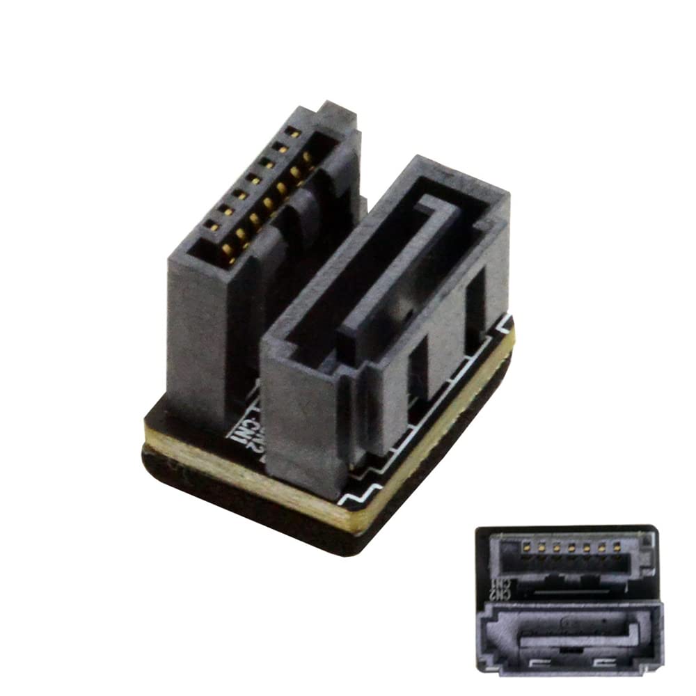 Pojedynczy adapter SATA 7-pinowy żeński na 7-pinowy męski 360 stopni kątowy adapter do komputerów stacjonarnych SSD HDD płyta główna płyta główna