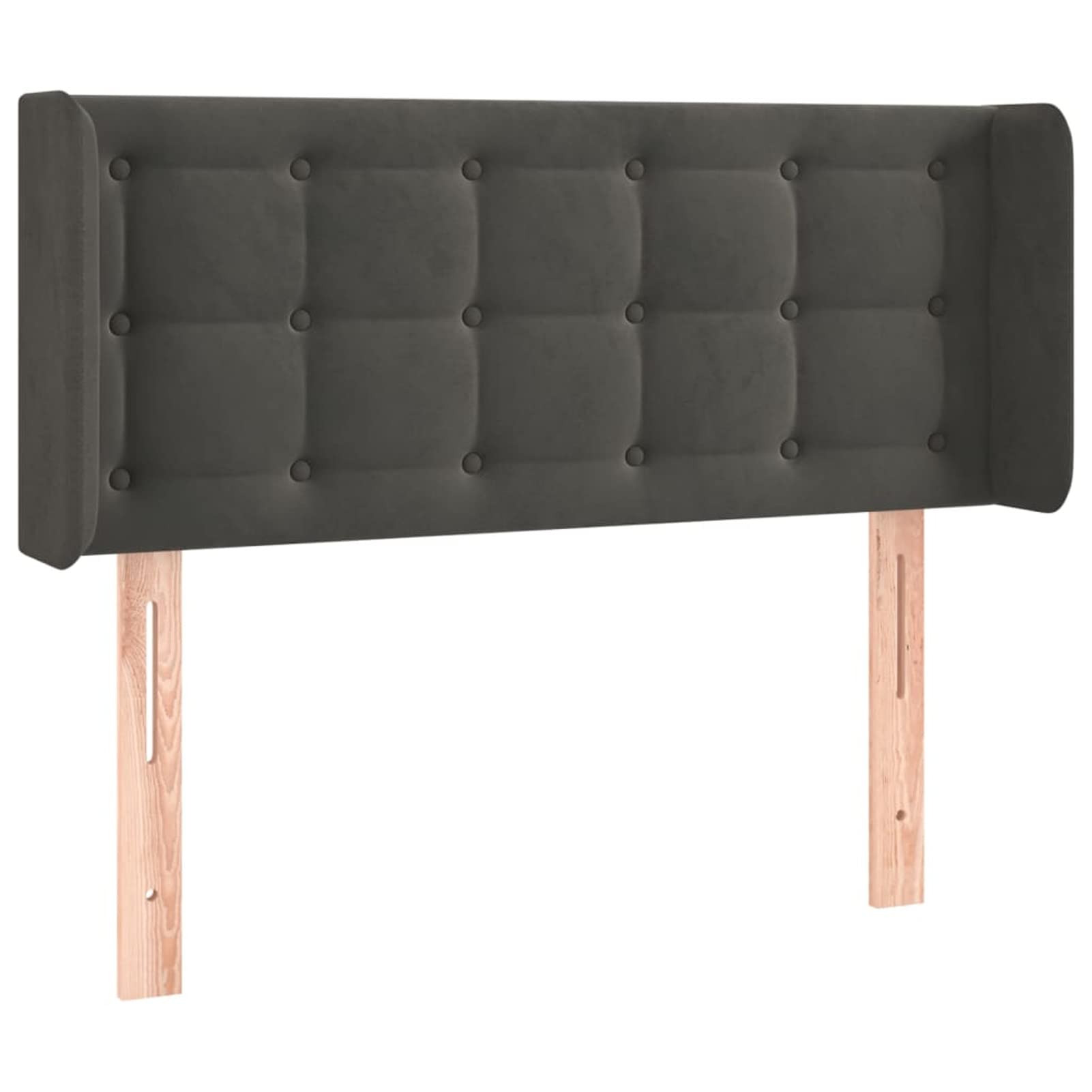 Homgoday Mobili Testiera ad Orecchio Grigio Scuro 83x16x78/88 cm in Velluto, Testiera Letto, Testiera del Letto Matrimoniale, Schienale per Letto E Divano