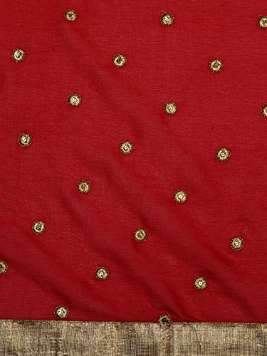 Dupatta Bazaar Woman's Embroidered Red Chiffon Dupatta
