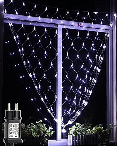 Joysing Filet Lumineux Noel Exterieur 3m * 2m Guirlande Lumineuse Exterieur avec Minuterie, 8 Modes Lumiere Noel Étanche Guirlande Lumineuse Filet pour...