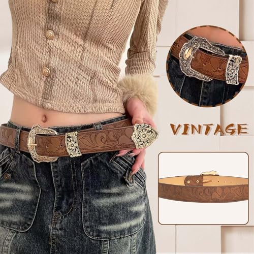Western Belt for Women Brown Cowgirl Leather Belts3