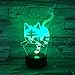 Produktbild 3D Lampe Süße Katze Nachtlicht Optische Illusions, 7 Farbwechsel Acryl Berühren Led Tabelle Schreibtisch Lampe Für Kinder Schlafzimmer Dekoration Geburtstagsgeschenke