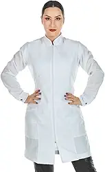 Jaleco Feminino Oxford Zíper Manga Longa Branco