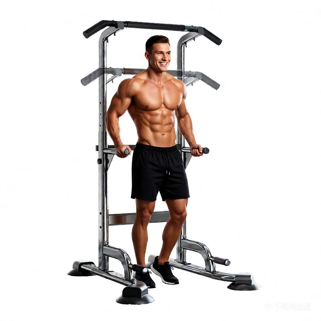 Adjustable Pull Up Bar for Home with Backrest 6-Level Height Adjustment 69-94 5 inches 352lb Capacity Carbon Steel