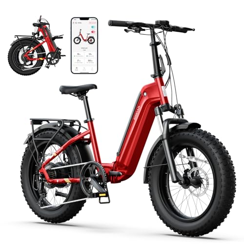 SISIGAD Folding Electric Bike for Adults,1500W Peak 28 MPH Brushless Motor Fat Tire Ebike,48 V 500 WH Removable Larger Battery,20