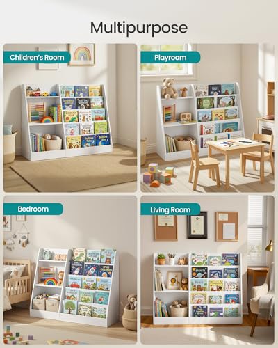 Image of SONGMICS CUSTOS Collection - Book and Toy Storage Organizer, 5-Tier Montessori Kids Bookshelf and Toy Storage Shelf, for Children's Room, 11.8 x 40.8 x 31.5 Inches, Cloud White UGKR077WZ01