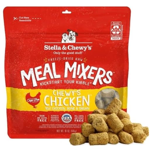 Stella & Chewy’s Freeze Dried Raw Chewy’s Chicken Meal Mixers – Dog Food Topper for Small & Large Breeds – Grain Free, Protein Rich Recipe – 18 oz Bag