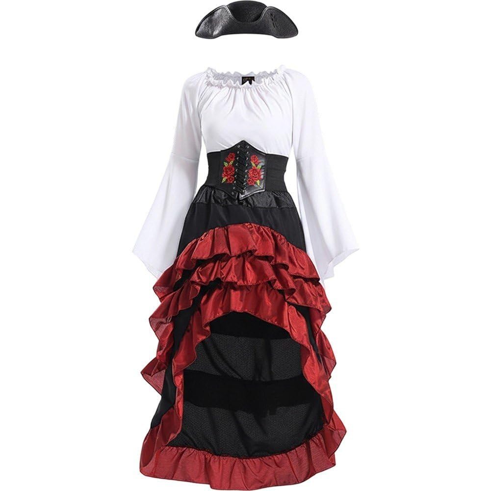 Costume de pirate boucanière complet fini les déguisements transparents