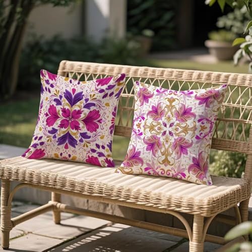 Jonceen 80x80 cm Leinen Kissenbezug 2er Set