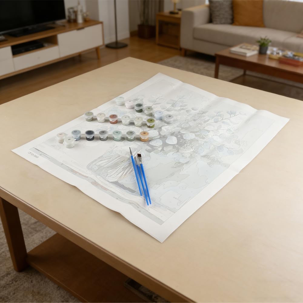 quiodok DIY Flores Pintar por Numeros Adultos, Kit de Pintura al óleo de Lienzo DIY para con Pinceles, Decoración del Hogar, Sin Marco para Adultos Principiantes Pintura — view 4