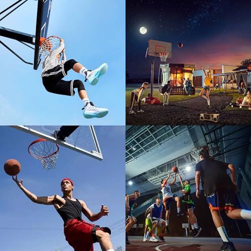 JXCTNNU Basketballnetz 2 Stück Basketball Ersatz Netz für Basketballkorb Outdoor für Standard 12 Schlaufen Basketballkorbnetz für Drinnen und Draußen (Weiß)