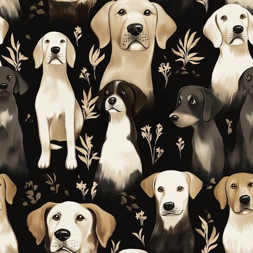 LaiTique Dog Peel and Stick Wallpaper, Kids Room Wallpaper, Self Adhesive Vinyl Wall Paper for DIY Home Decor, 17.7in x 118in