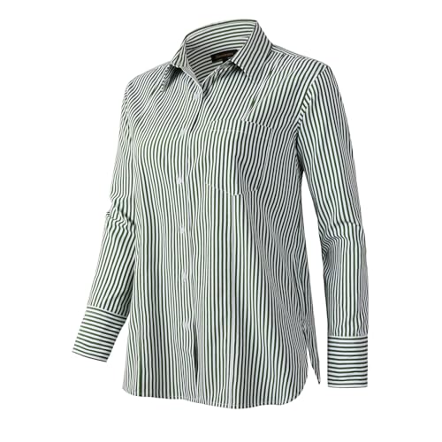 Beninos Striped Button Down Shirts for Women Dress Shirts Long Sleeve Casual Collared Office Work Shirt with Pocket