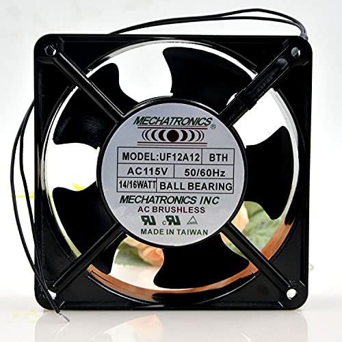 REAMTONY 120mm Aluminum Frame Cooling Fan UF12A12-115V AC, Quiet Operation, Ideal for PC and Industrial Use Shrandi