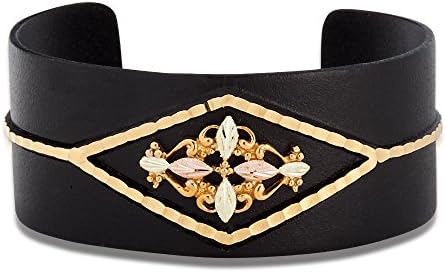 Landstroms Black Hills Powder Coat Cuff Bracelet, 12K Gold Leaves