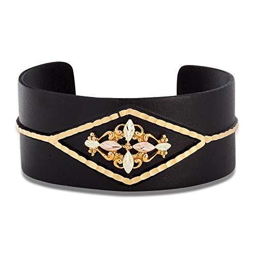 Landstroms Black Hills Powder Coat Cuff Bracelet, 12K Gold Leaves #TOP2