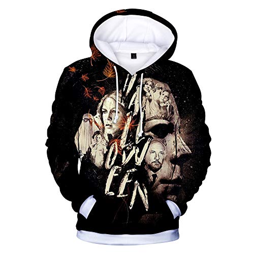 SHANYUR Sudaderas con Capucha para Hombre 3D Impreso Graffiti Bolsillos con cordón Sudaderas de Mangas Largas Michael Myers Halloween Jersey Unisex PeriféRico con Capucha XXS-XXXL