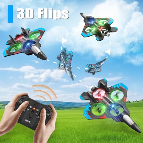 Image of V32 Foam Remote Control Airplanes RC Planes for Kids Adults 8-16, RC Airplane Fighter Jet with Light, 360 Flip Fighter Jet Toys, Stunt Roll, Airplane Toy Gifts for Kids Boys