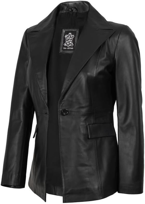 Blingsoul Leather Blazer Jacket Women - Leather Coats for Women
