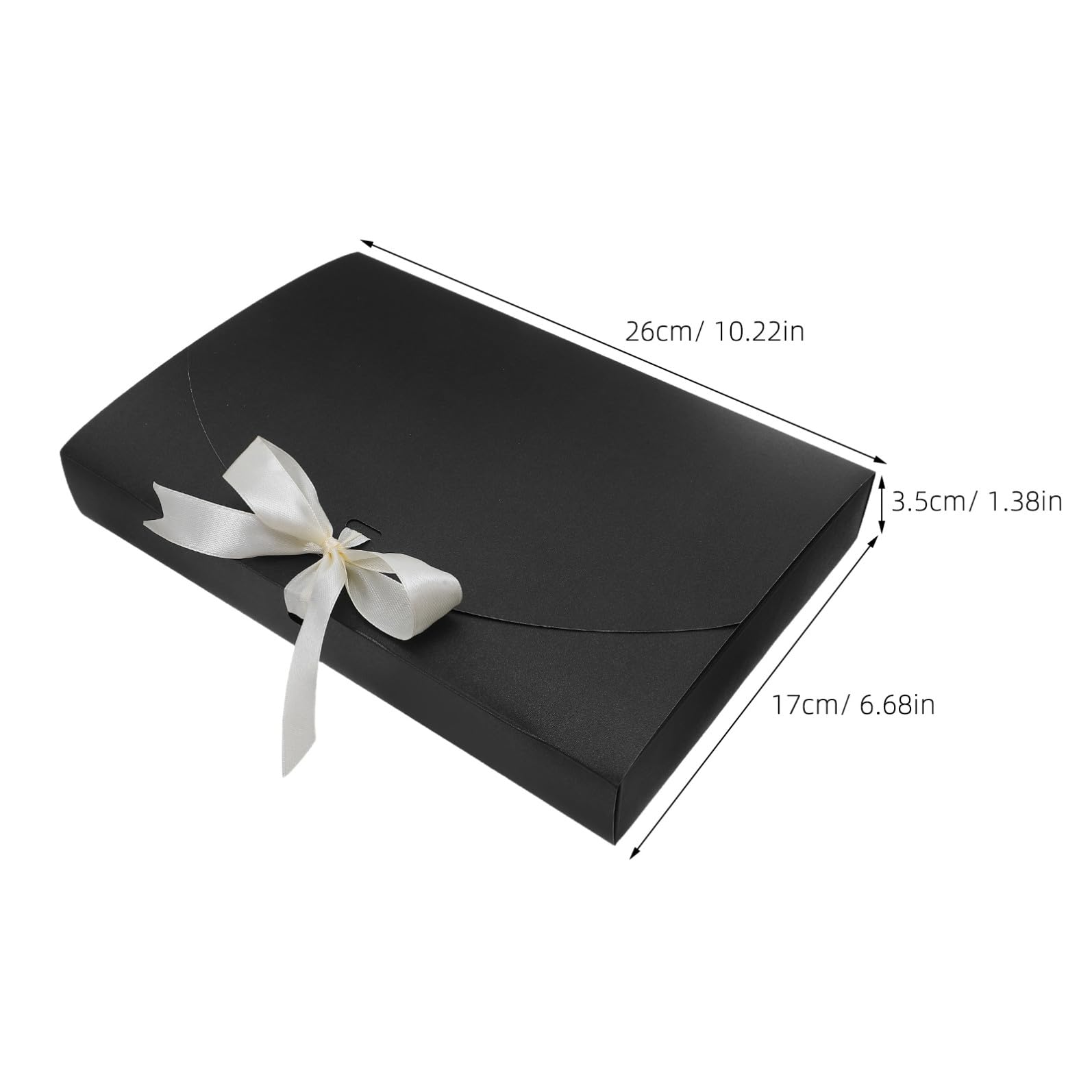 Holibanna Schwarzes Geschenkbox 20 Stück mit Schleifenband Rechteckige Verpackungen für Schals Hemden und Dessous für Valentinstag Hochzeit Babyparty und Feiern