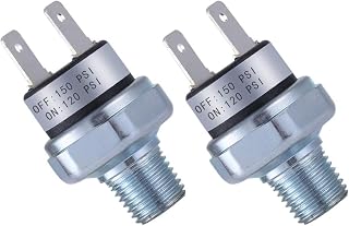 FanWayer 120-150 PSI Pressure Switch 1/4-18 NPT Air Compressor Switch for 12V/24V DC & AC - Train Horn & Air Tank Controller