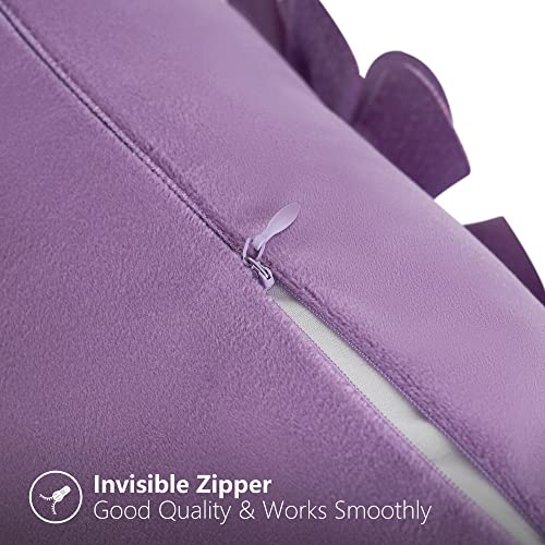 Foindtower Pack Of 2 Decorative Handmade 3D Flower Pillow Covers Sunflower Lumbar Throw Pillow Floral Velvet Accent Pillow Case With Hidden Zipper For Bed Couch Sofa Chair Home Decor 12X20 Inch Purple #TOP4