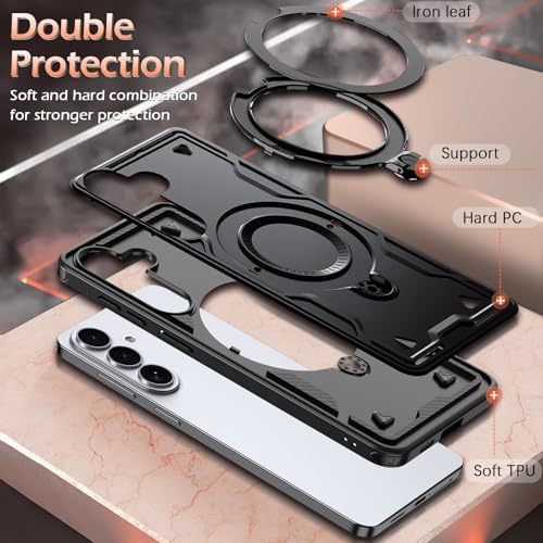 Image of for Samsung Galaxy S26 Plus Case Magnetic with stand, with Mag-Safe, with Screen Protector, Wireless Charging, Shockproof for Samsung S26 Plus 5G Phone Case, Ring Holder Cover for Samsung S26 Plus