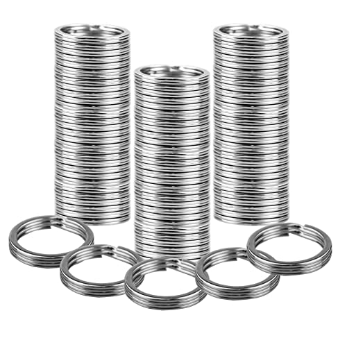 LAMXD Brelok ze stali nierdzewnej 304, Pierścionki z kluczem my-booster: 25 mm, płaski brelok do wszelkiego rodzaju kluczy, majsterkowania i rzemiosła (podstawowa ze stali nierdzewnej)