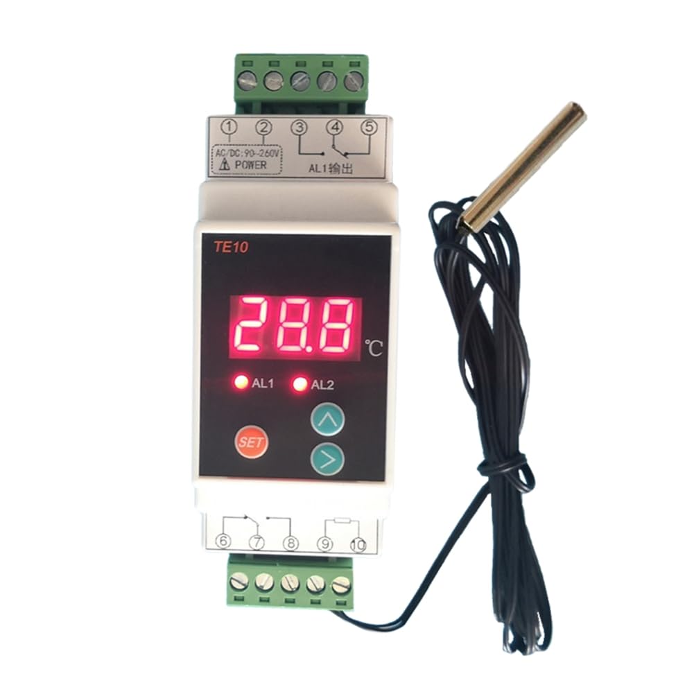 YEHEI Din Rail Thermostat with -40-110℃ Convenient 2 Way Output Temperature Alarm Controller Output 7A/250VAC