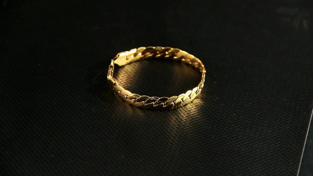 Pulsera de acero inoxidable para hombre, 8 mm, 7.5 in, baño 18K oro miniatura 7