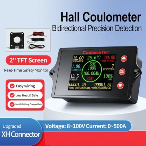 Monitor de voltaje y corriente PZEM-049 probador de carga de bateria digital 8-100V Hall 100A 3