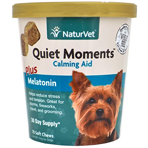 NaturVet 79903695 Quiet Moments Plus Melatonin 70 Count Soft Chew (2 Pack)
