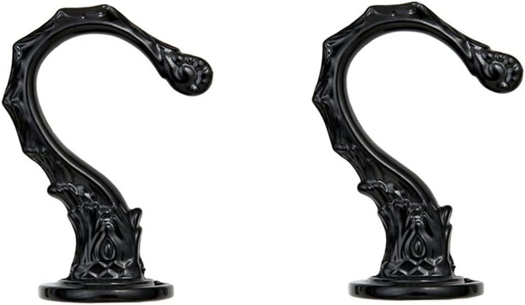 Ceiling Metal Ceiling Hooks, Heavy Duty Swag Ceiling Hooks 2.6"/65mm with Hardware for Hanging Plants/Chandeliers/Wind Chimes/Ornament Black (2 Sets)