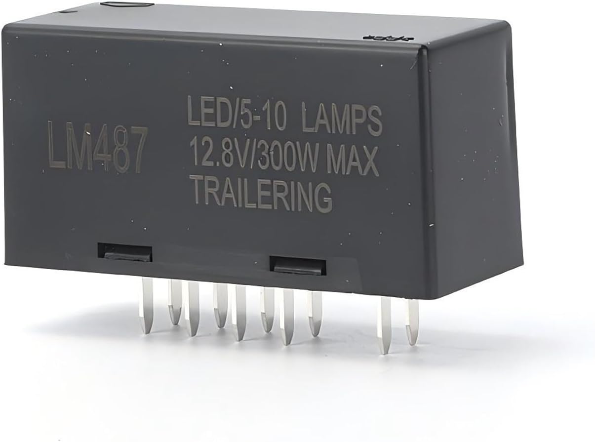 LED Flasher Turn Signal Relay, LM487 Vehicle Flasher Relay for Fixing Hyper Flashing Issues, Compatible with Chevy GMC Cadillac 10383321 15231201 LED Blinker Module (Black)