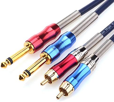 Disino Dual 1/4 inch TS to Dual RCA Stereo Audio Interconnect Cable Patch Cable Cords -3.3 ft