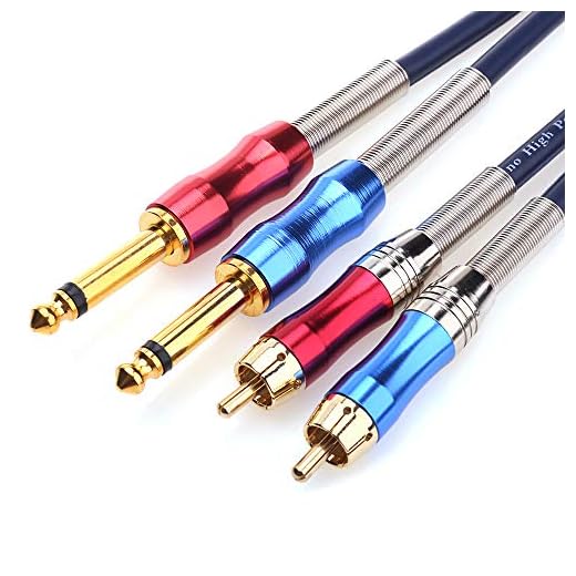 DISINO Dual 1/4 inch TS to Dual RCA Stereo Audio Interconnect Cable Patch Cable Cords -9.8 ft