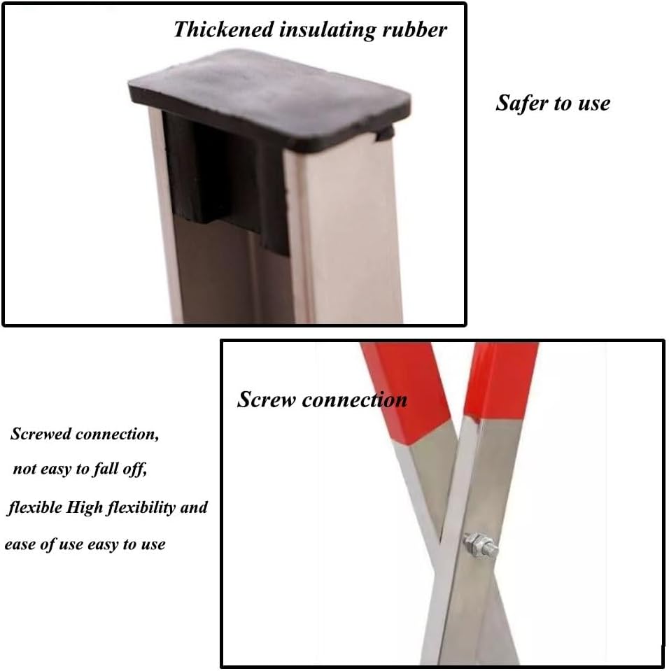 Expandable Metal Barrier - Stainless Steel Mobile Safety Barrier for Traffic Control in Factories Workshops and Schools - Durable Portable and Adjustable Security Solution