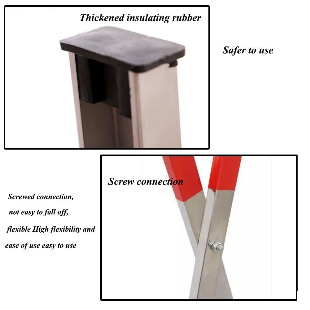 Barrière de sécurité, barrière extensible en acier inoxydable - Barrière de circulation portable, portail de sécurité pliable pour travaux routiers, signalisation et isolement, barrière argentée mob