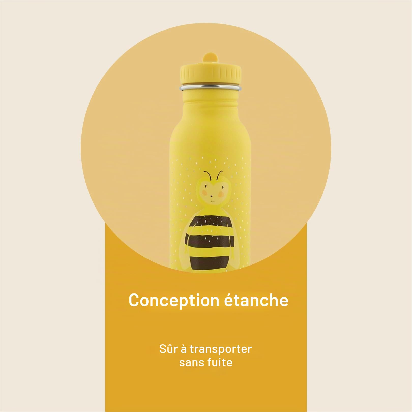 Trixie - Gourde pour Enfants en Acier Inoxydable 500ml - Mrs. Bumblebee (Bourdon)