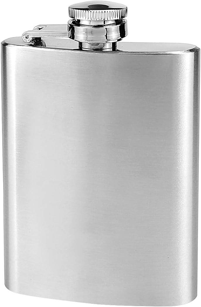 Stainless Steel Hip Flask, Keychain Water Jug Flat Lid Jug Whiskey Bottle with Carabiner Pocket Flask, 1.6x2.7inch, 2oz