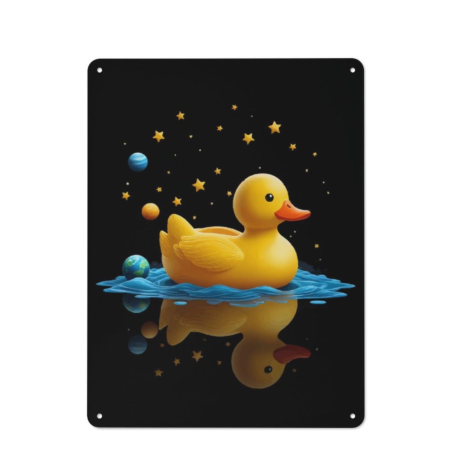 Junmoney Space Duck Goose 2 Retro Tin Sign 40X30cm For Man Cave Or Games Room, A Decorative Christmas Gift For Leisure-Room Decor Enthusiasts