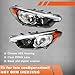 PIAOYUE- For 2014 2015 2016 Kia Forte/Forte Koup/Forte5 Headlight Assembly Halogen Replacement Left Driver+Right Passenger Side 1 Pair Chrome Housing Clear Lens H1/H7 Bulbs