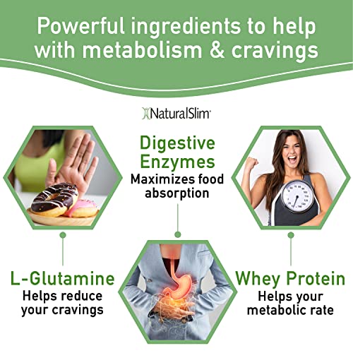 Naturalslim Vanilla Metabolic C-Plus Meal Replacement Protein Powder - Low Carb Protein Shake With Immune Support Fortified With Vitamin C, Zinc & Amino Acid - 10 Servings 17.6 Oz #TOP3